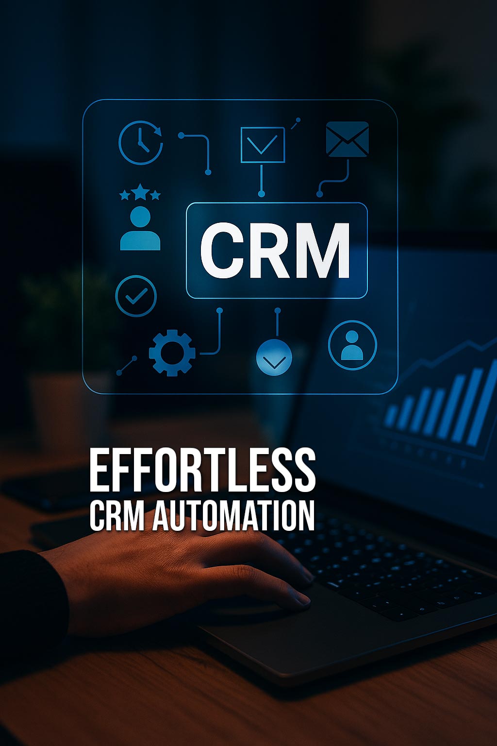 Effortless CRM automation — dashboard and icons