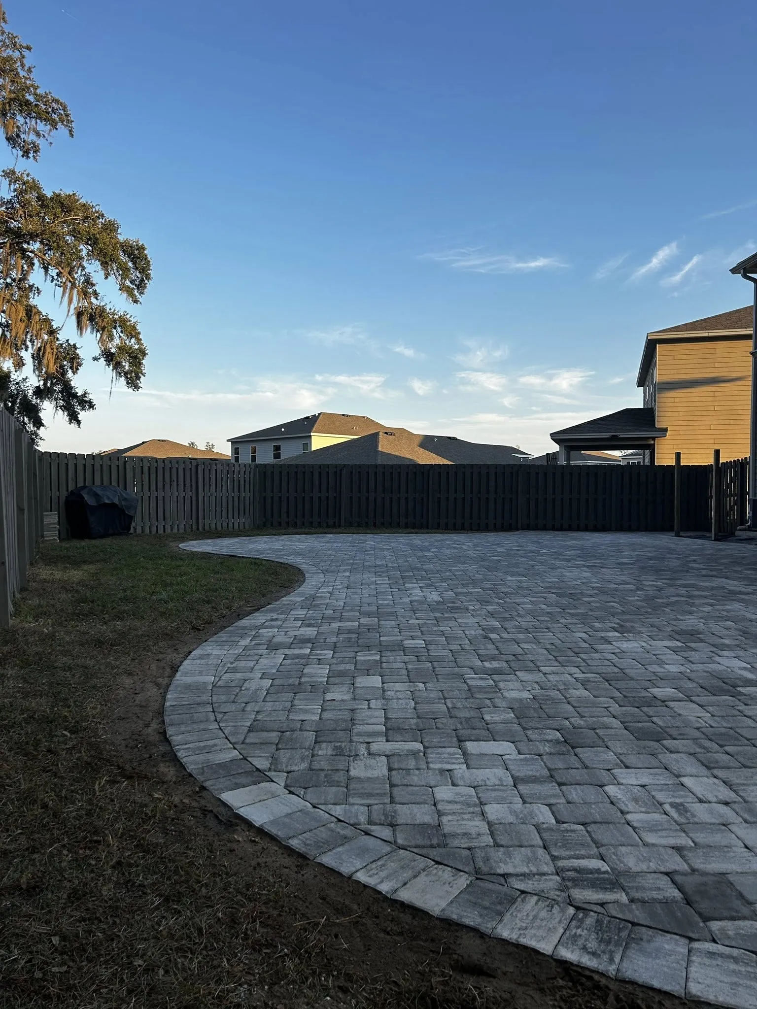 Beautiful paver patio hardscaping project in Alachua County