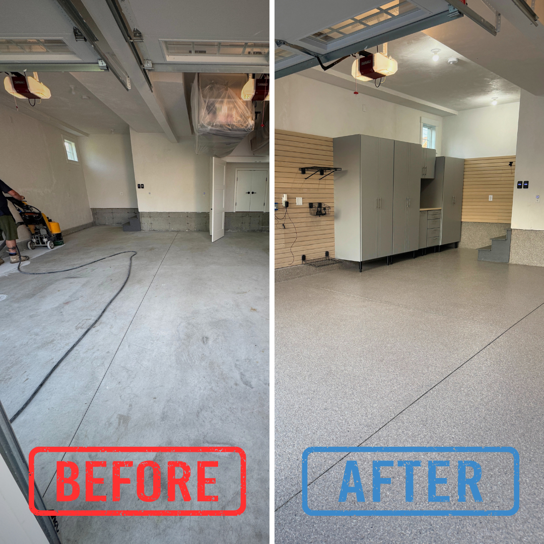 before and after garage upgrade in Hampton NH