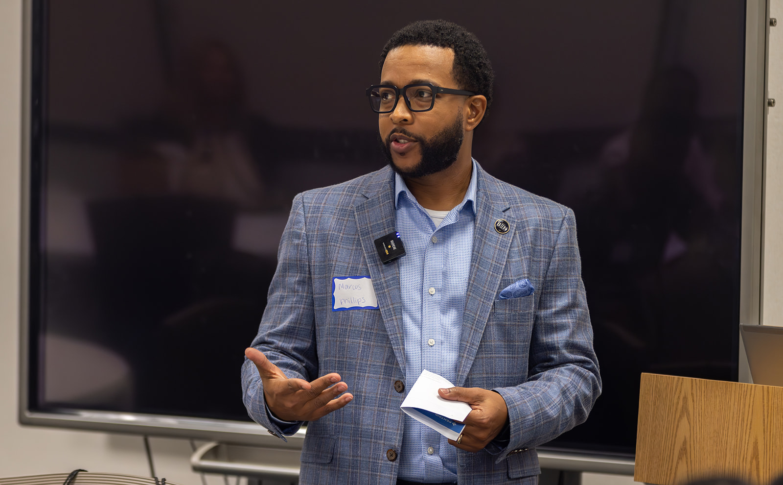 Marcus G. Phillips presenting at NC A&T University