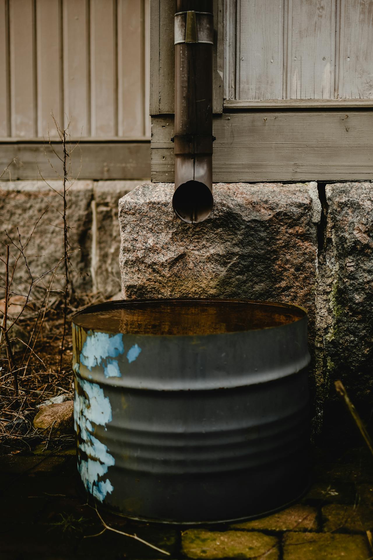Old rain barrel
