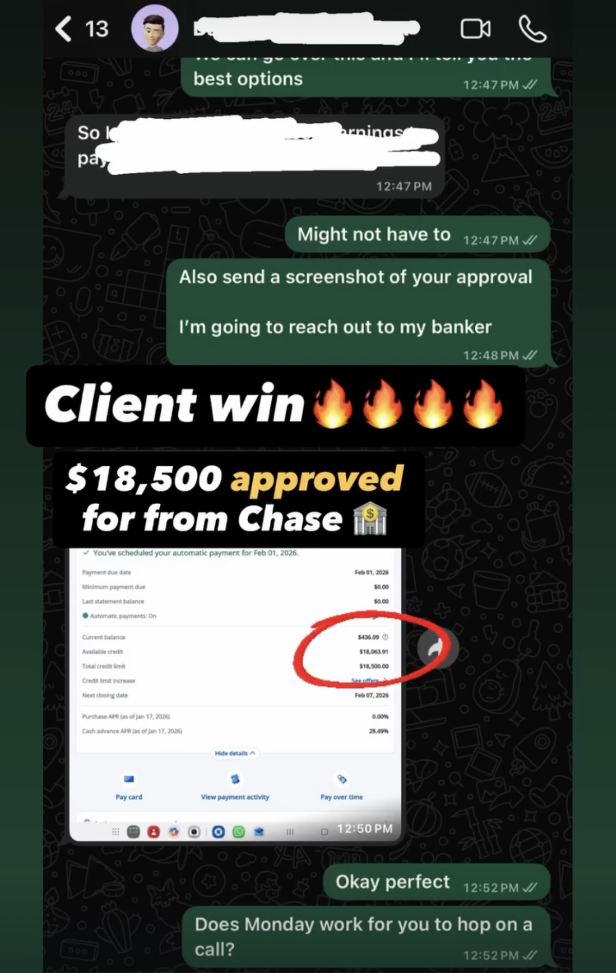 Funding approval proof