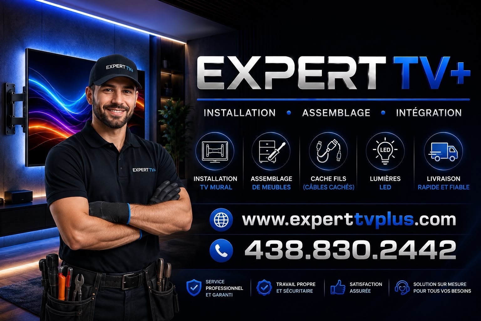 Expert TV+ — installation, assemblage et intégration