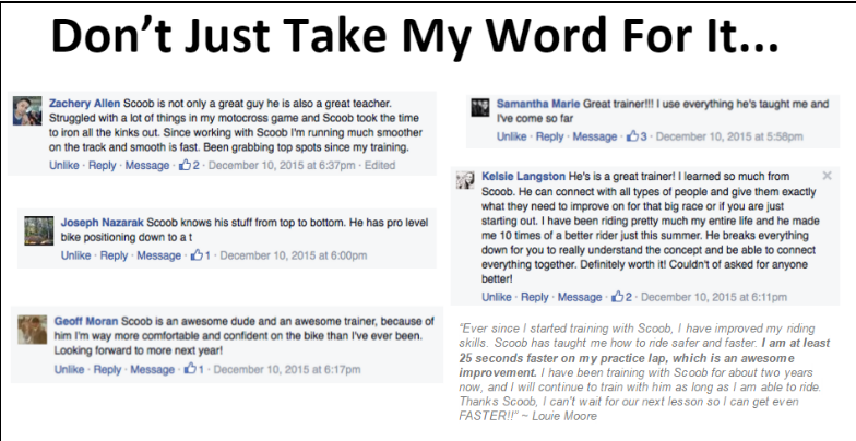 Screenshot of a real customer testimonial