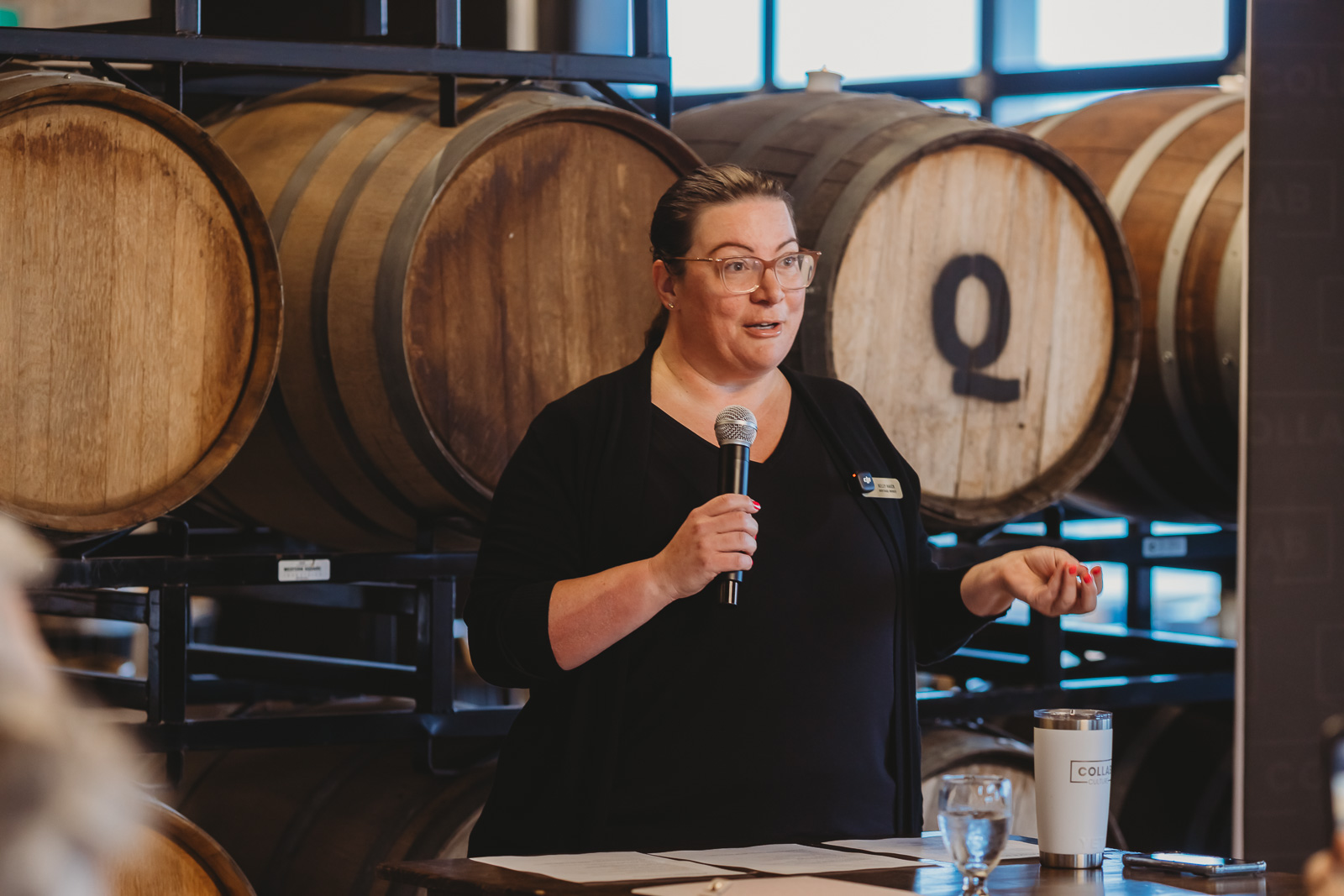 Kelly Foote speaking at an event
