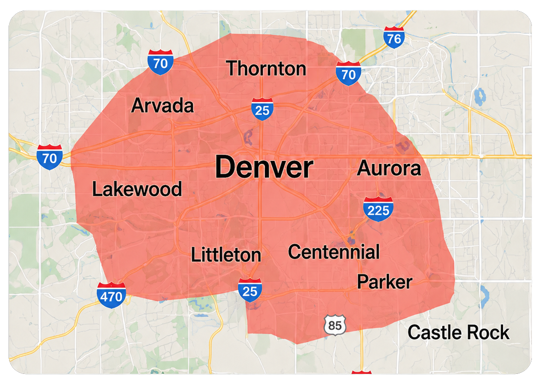 Denver Metro August 14–15 storm affected and warned areas