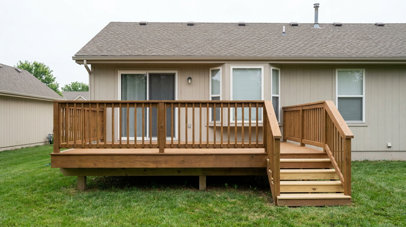New cedar privacy fence running along a level back property line