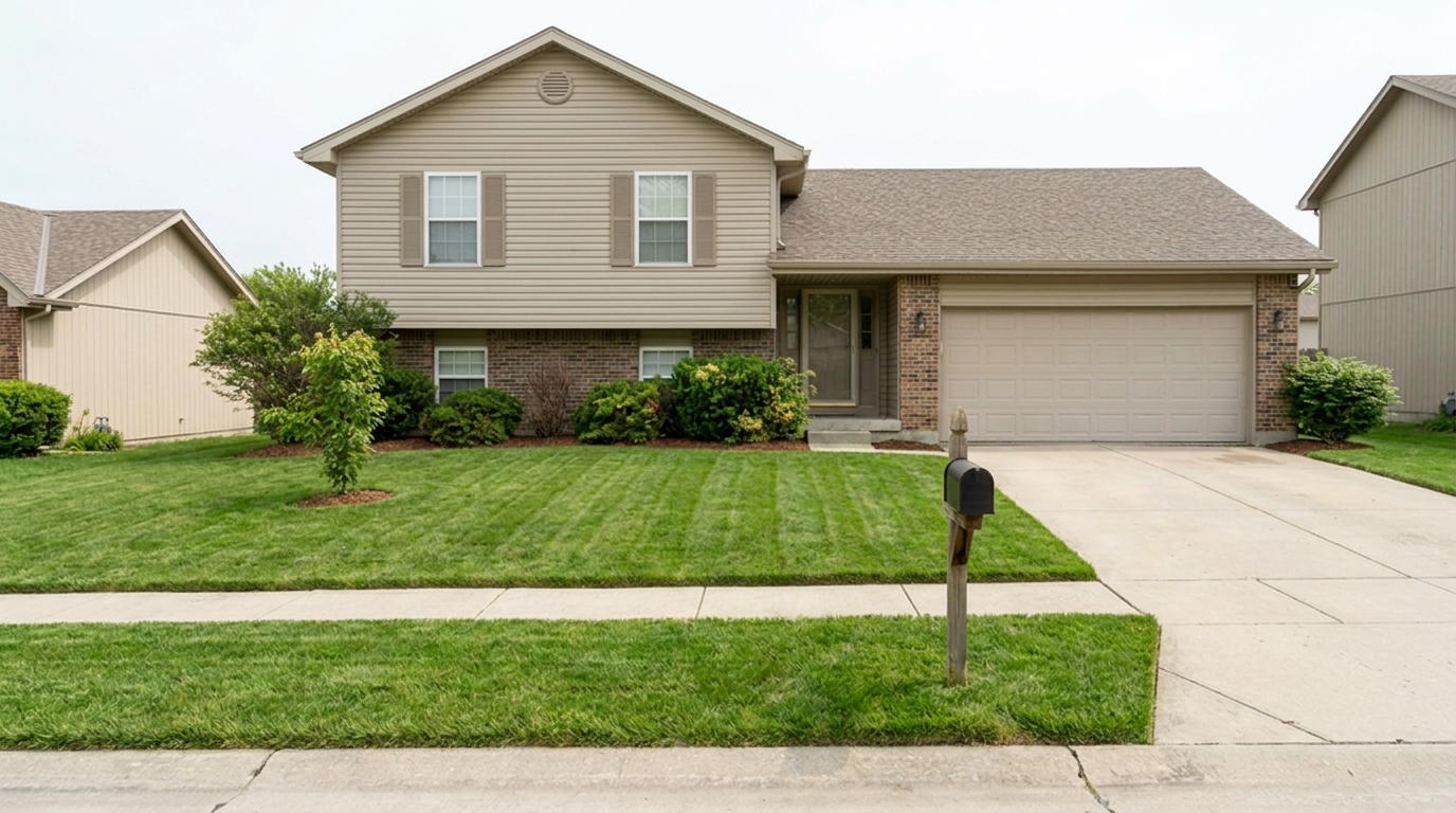 After: evenly cut lawn with sharp edges and clean bed lines