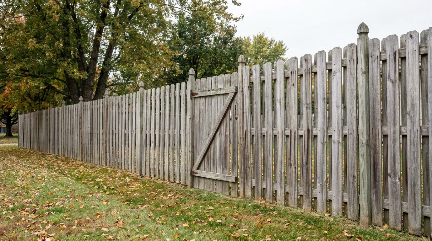 After: straight, level fence run with a re-squared gate
