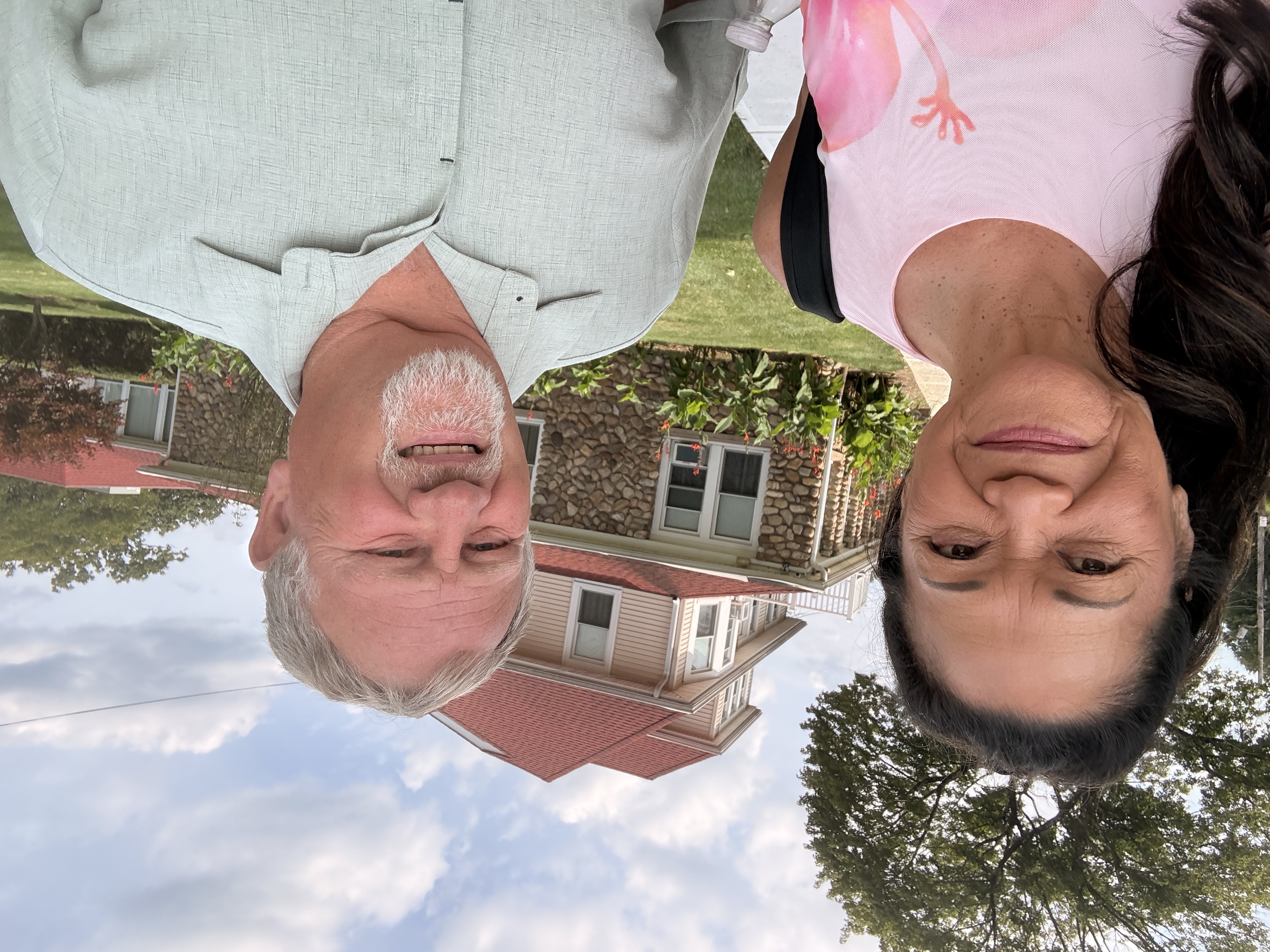 JoJann and Doug outside the church in Nanuet during a family wedding weekend in New York.