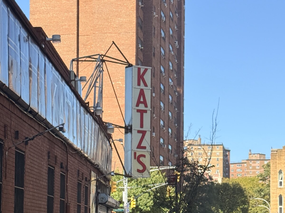 Katz’s Delicatessen sign on the Lower East Side of Manhattan.