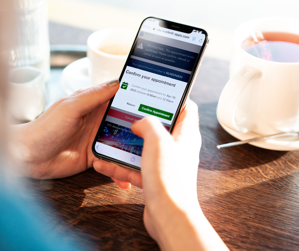 Mobile appointment screen