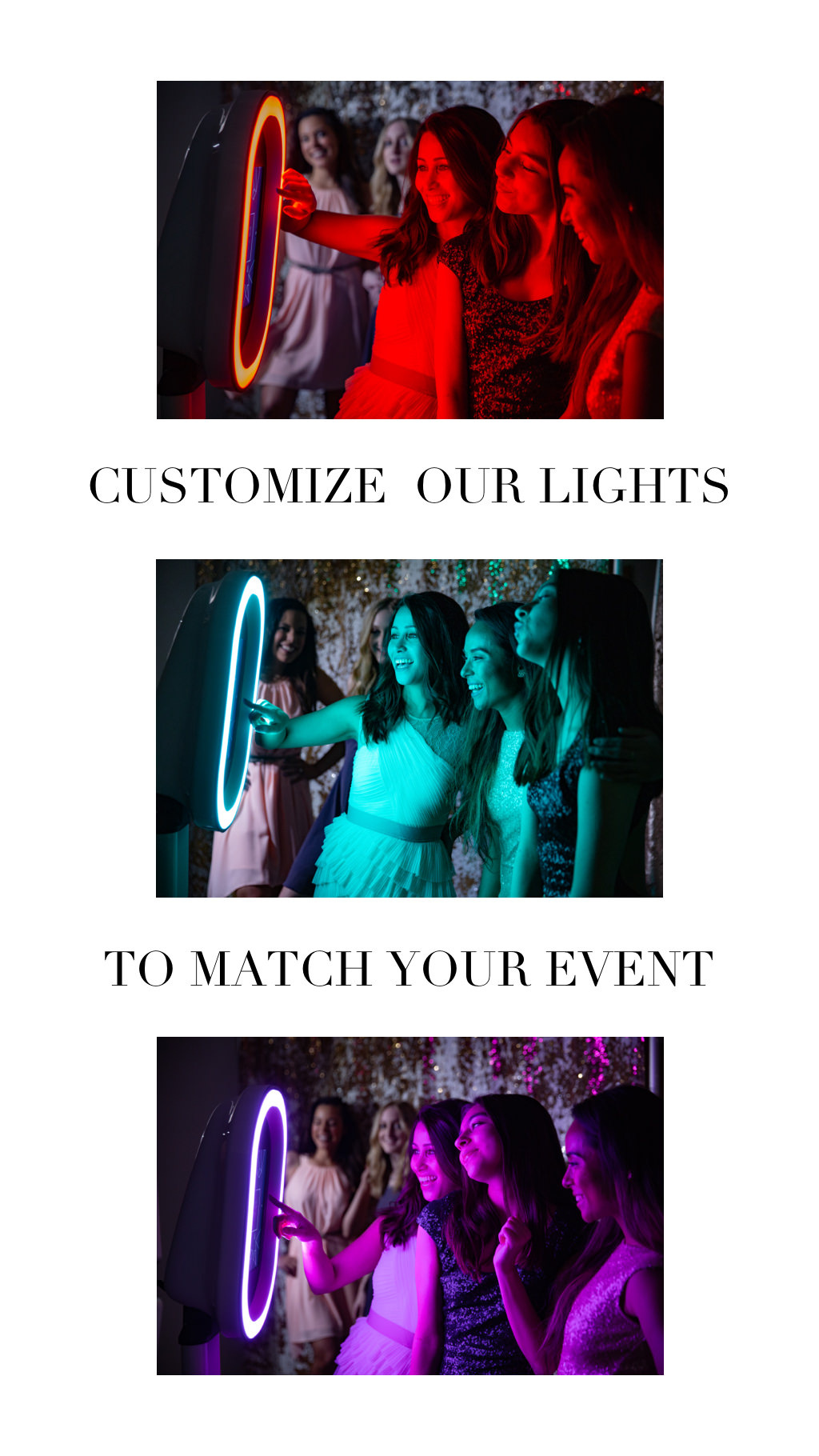 picture showing photobooth with customized lights picture showing photobooth with customized lights