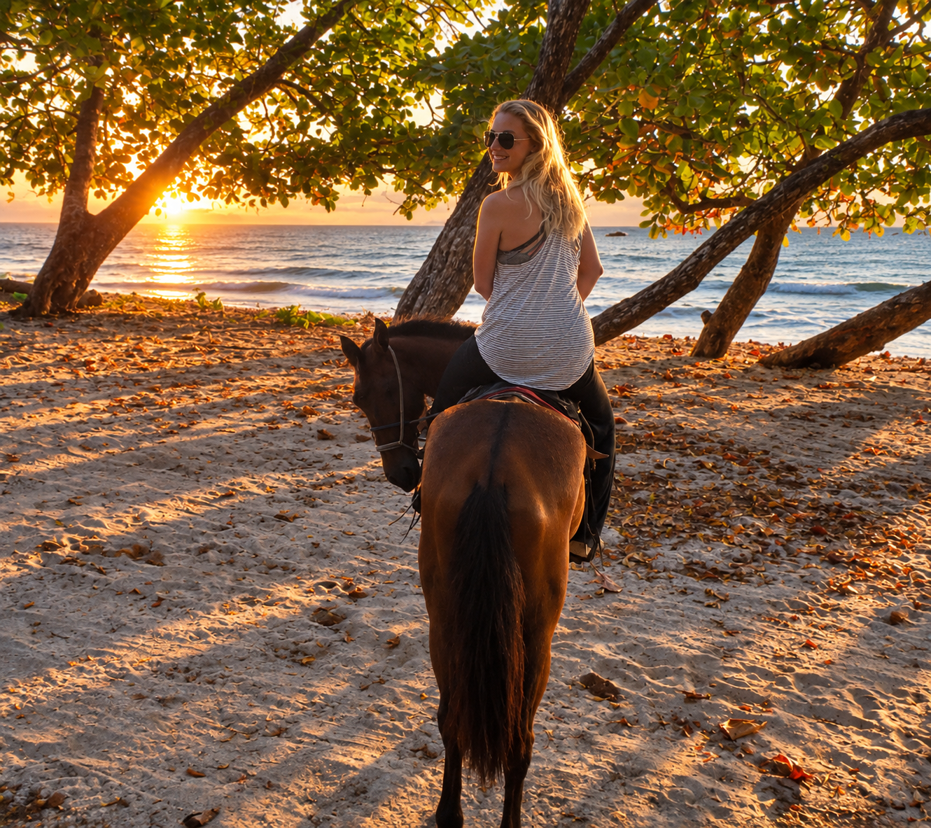 Horseback riding on Costa Rica beach
