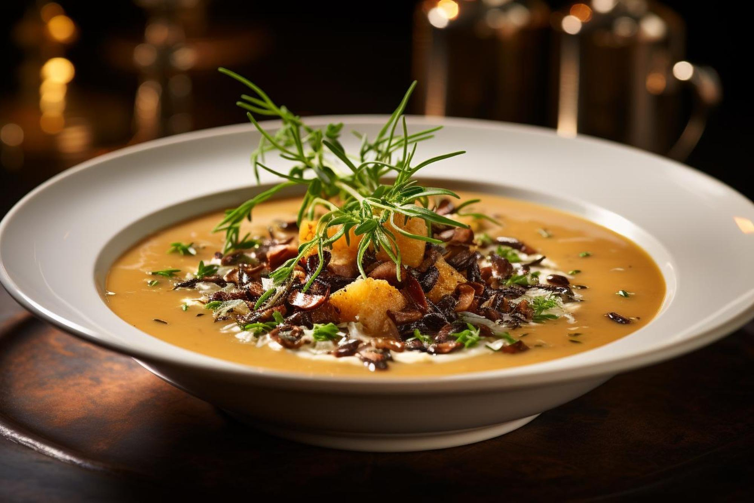 Warm soup and salads at Demo Restaurant