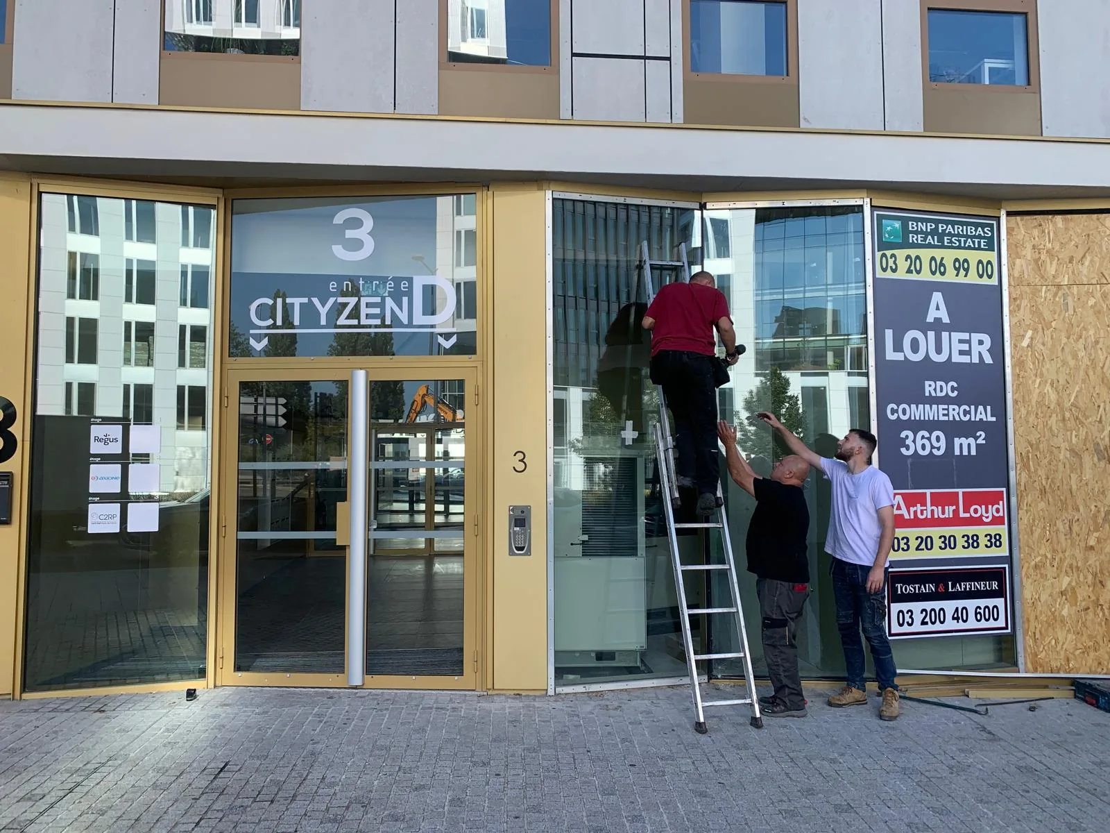 Vitrier Lille - pose vitrine immeuble neuf projet Cityzend