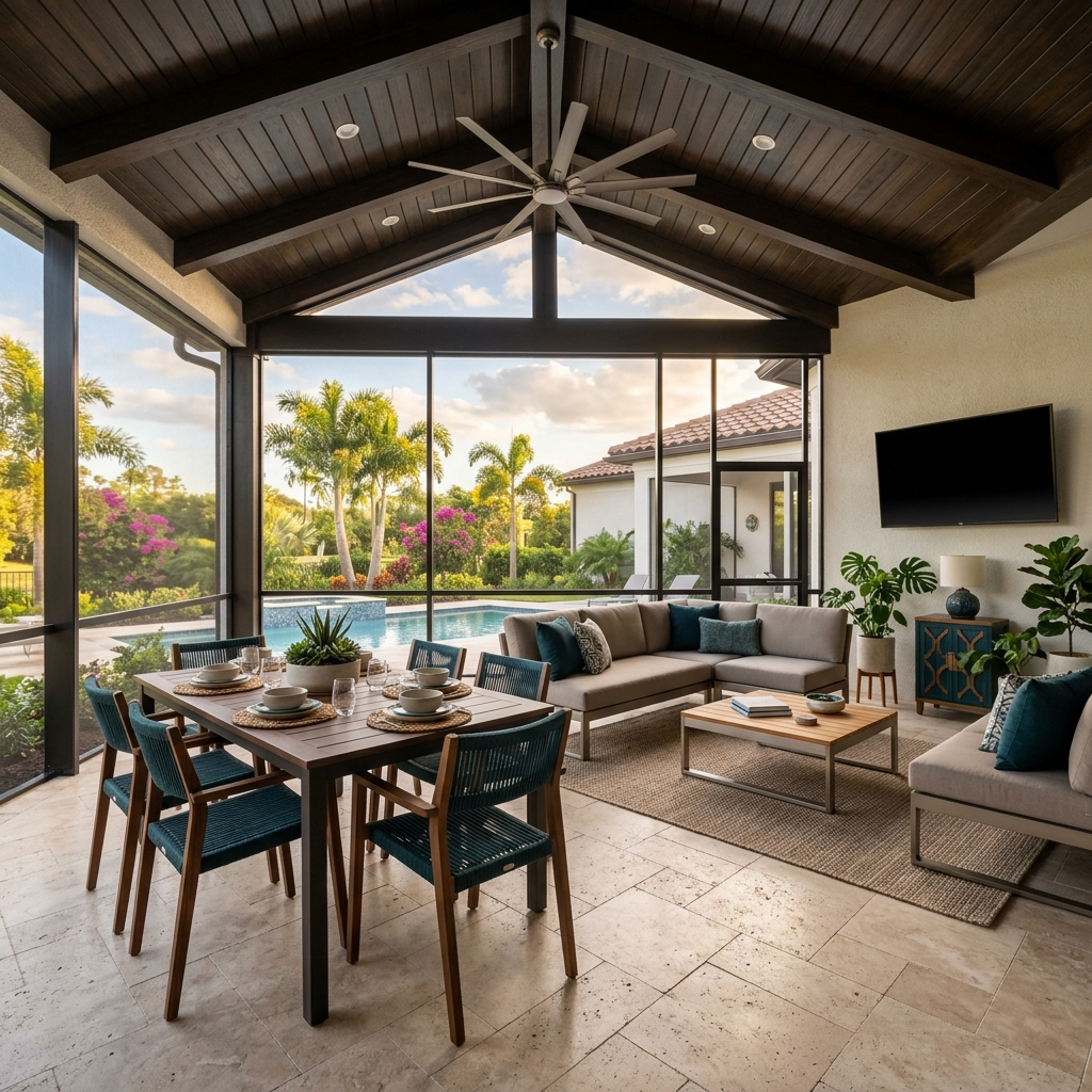 Finished lanai patio enclosure in Brandon, FL