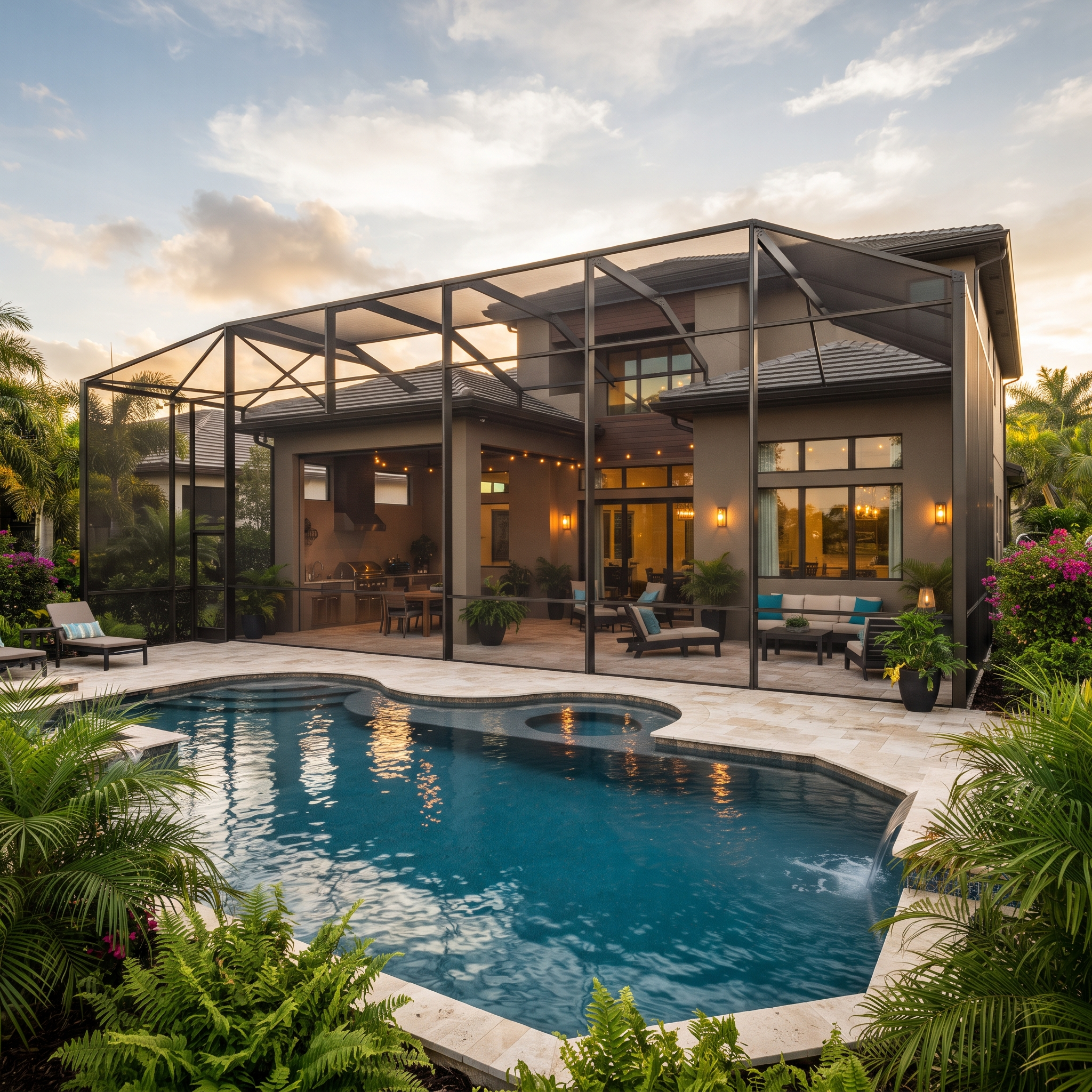Screened pool cage and patio enclosure in Brandon, FL