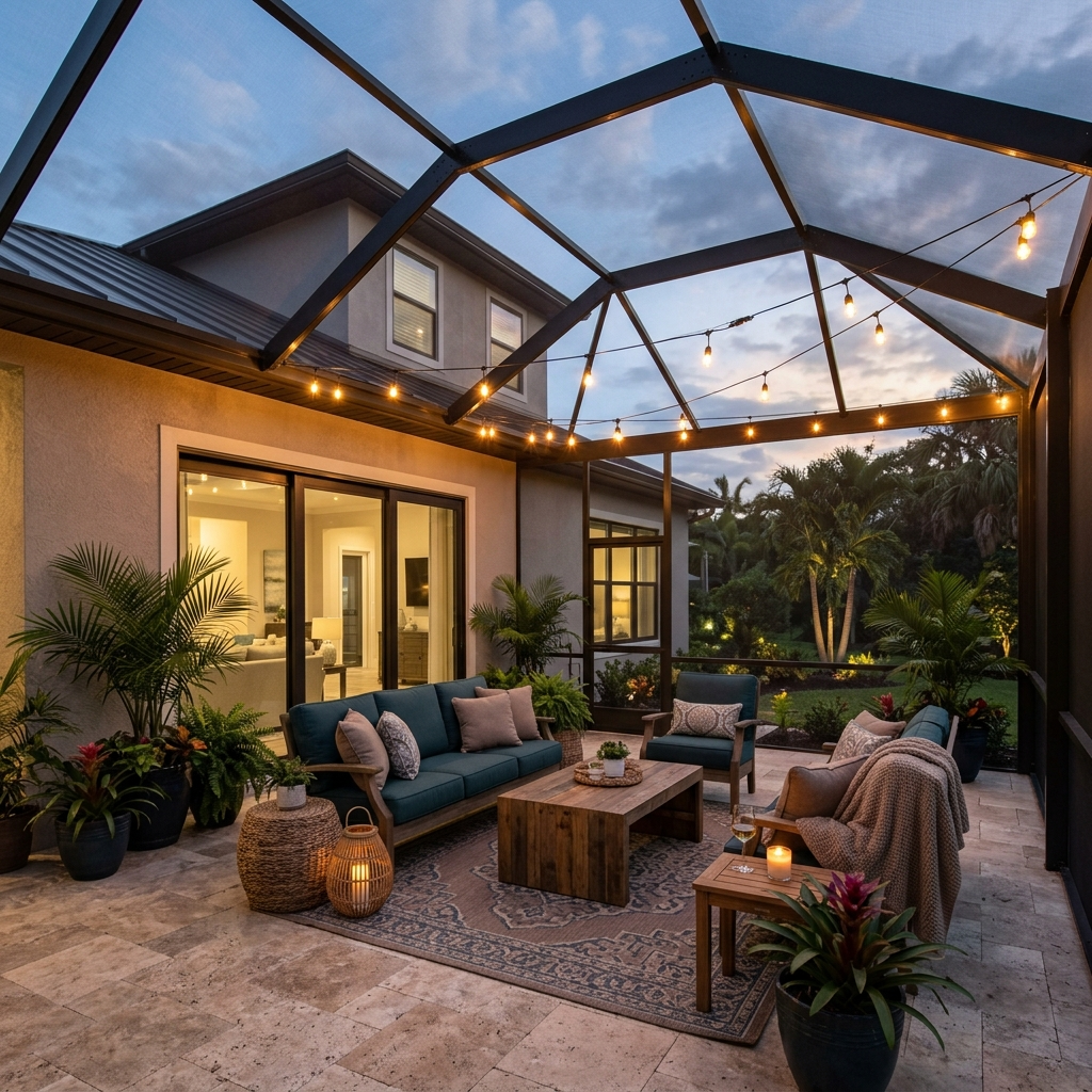 Custom screened patio enclosure in Brandon, FL