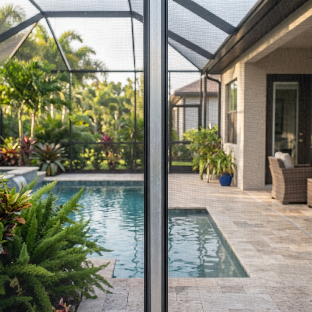 Finished screen enclosure repair patch in Brandon, FL