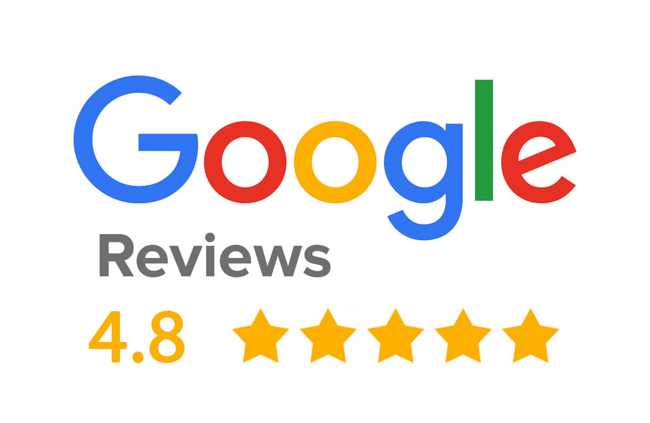 Google Reviews rating 4.8 out of 5 stars