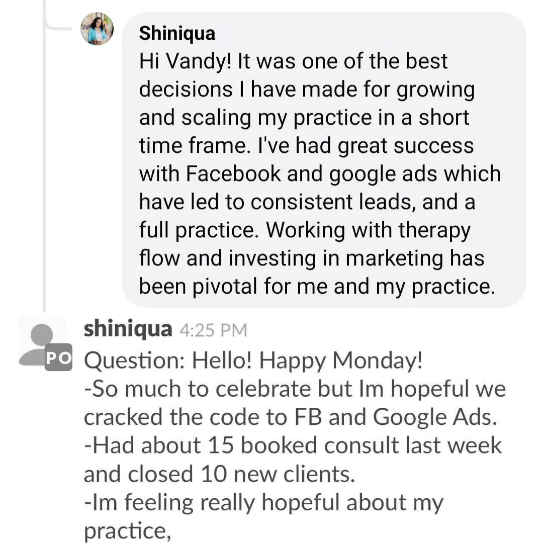 Shiniqua sustainably filled her caseload from scratch in less than 3 months