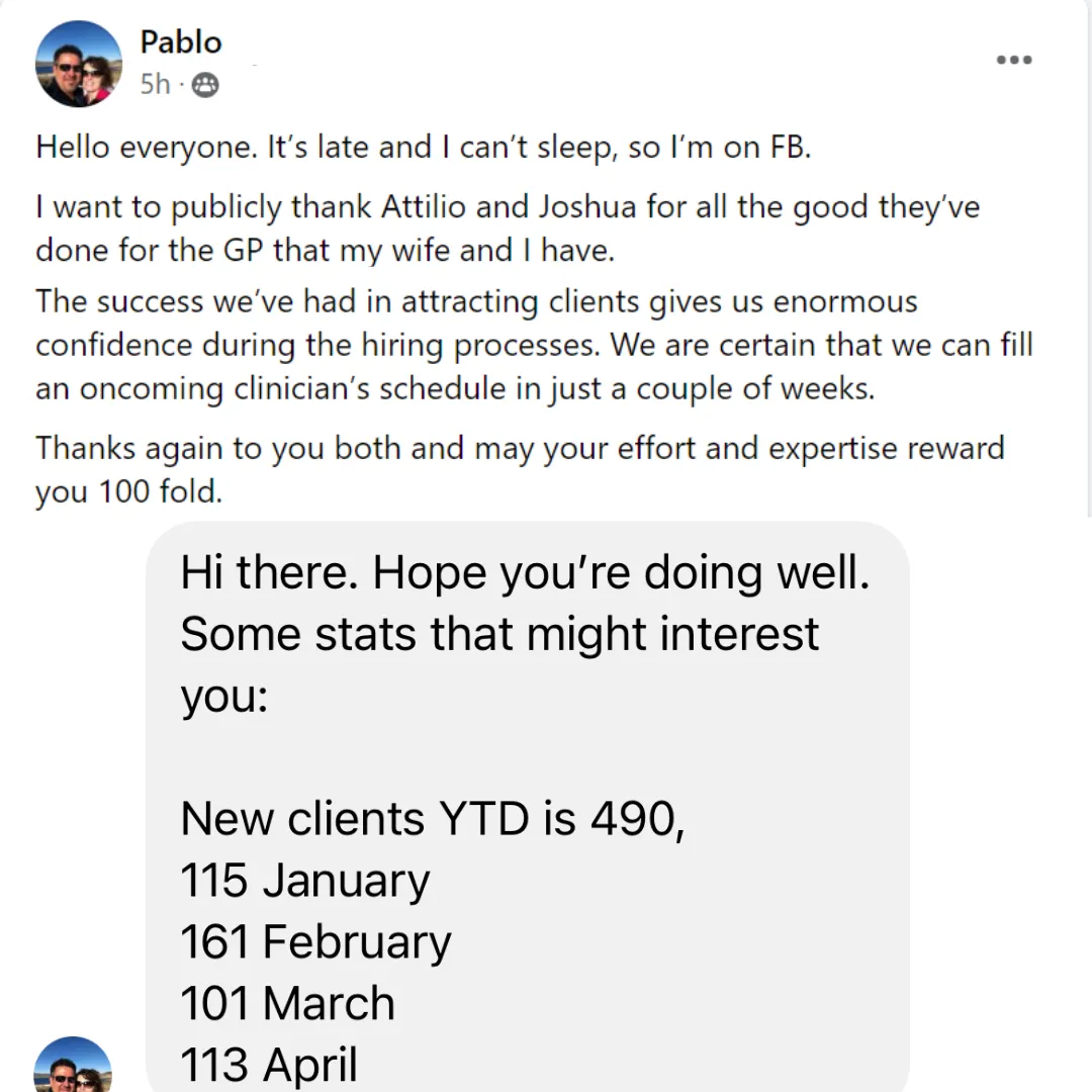 Pablo grew to 3 locations and generates 100+ new clients monthly