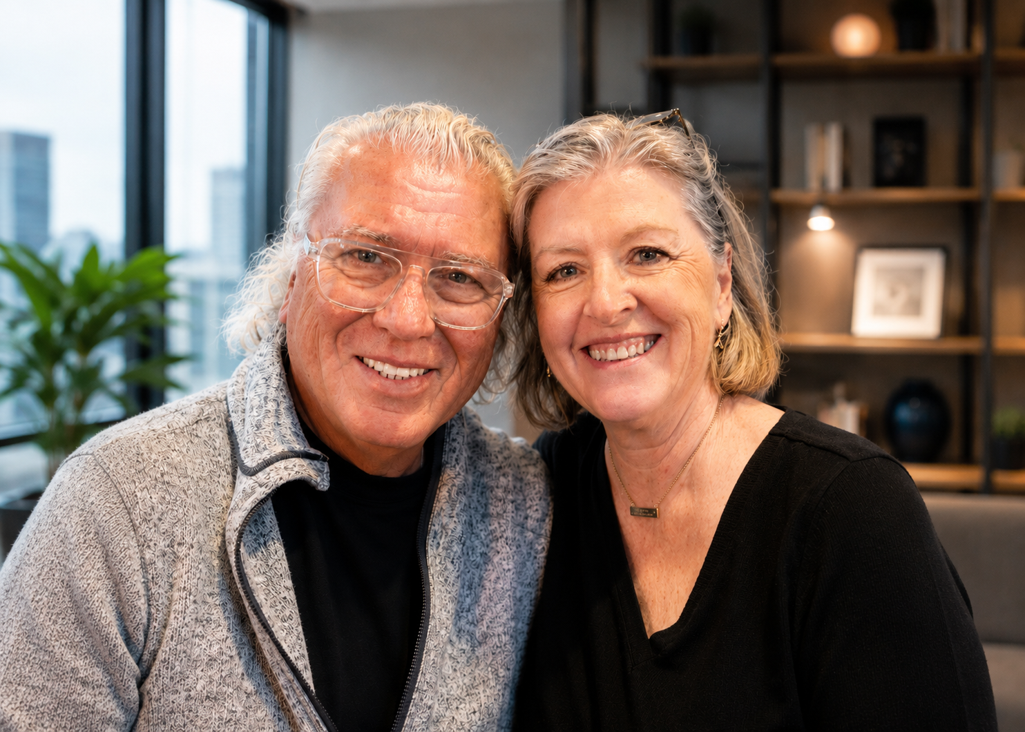 Ben and Danielle Wasson together in a relaxed office setting