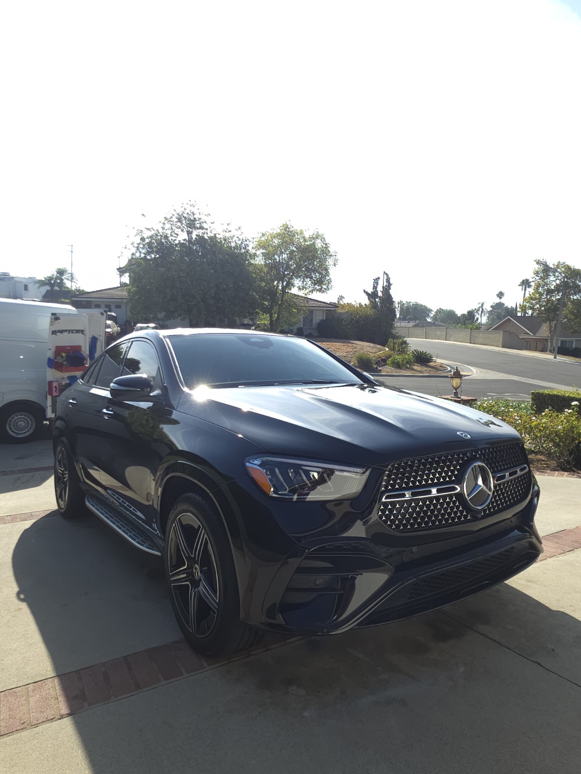 Black 2024 Mercedes-Benz GLE Coupe after a maintenance detail in Riverside, CA