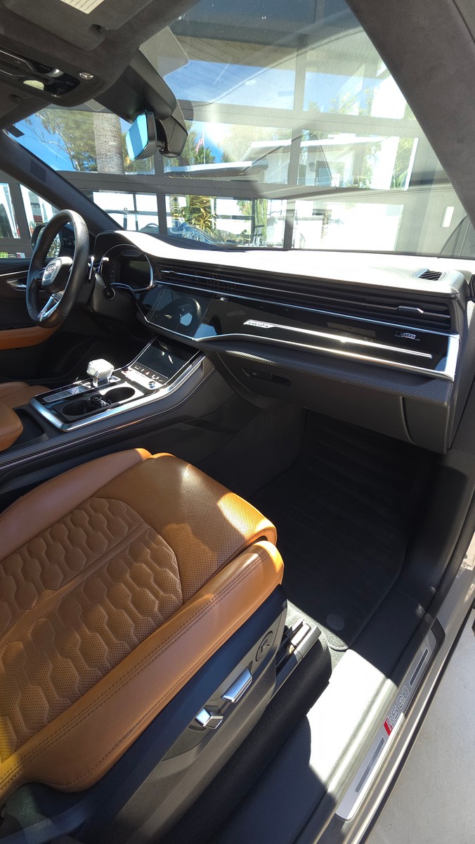 Clean Audi RS Q8 dashboard after an interior detail