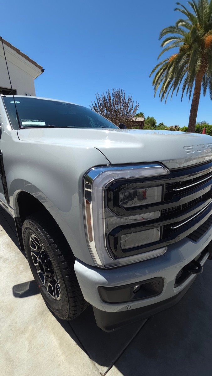 Ford F-350 front quarter panel after paint protection film installation