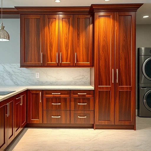 Completed cabinet glazing in a Garland TX kitchen featuring elegant cabinetry, rich colors, and modern hardware.