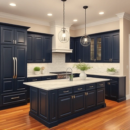 Modern kitchen in Sachse TX features glossy cabinets, polished countertops, stylish lighting, and potted plants.
