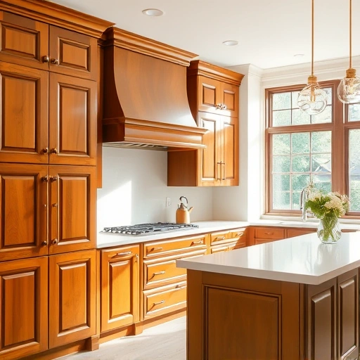 Meticulously painted wooden cabinets in a bright modern kitchen in Highland Park TX with a glossy finish and elegant details.