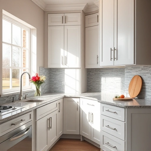 Stunning kitchen in The Colony TX with freshly painted cabinets, glossy finish, and elegant decor enhancing sophistication.