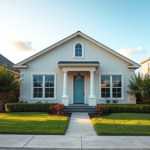 Exterior lime washing on a modern home in Garland TX, showcasing smooth surfaces, elegant trim, and a vibrant yard.