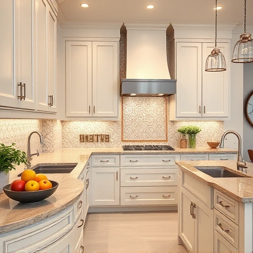Beautifully transformed kitchen in Farmers Branch TX with freshly painted cabinets and elegant decor elements.