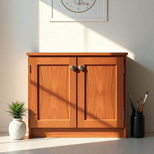 Beautifully painted cabinet drawer in Garland TX with glossy finish, natural light, and elegant decor elements.