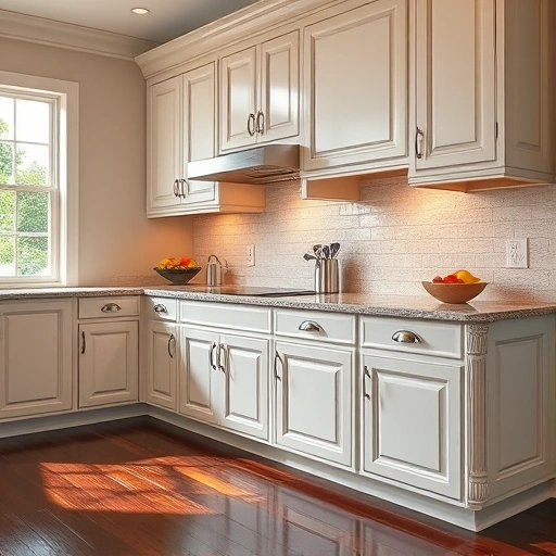Luxurious kitchen in Princeton, TX with creamy white cabinets, granite countertops, and elegant subway tile backsplash.