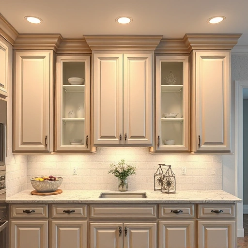 Completed cabinet painting in Caddo Mills TX showcasing elegantly painted cabinets in a modern kitchen setting.