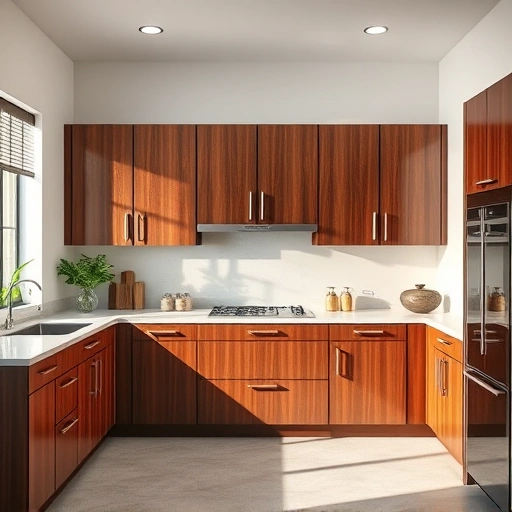 Cabinet painting in University Park TX showcases rich finishes in a modern kitchen with elegant design and soft lighting.