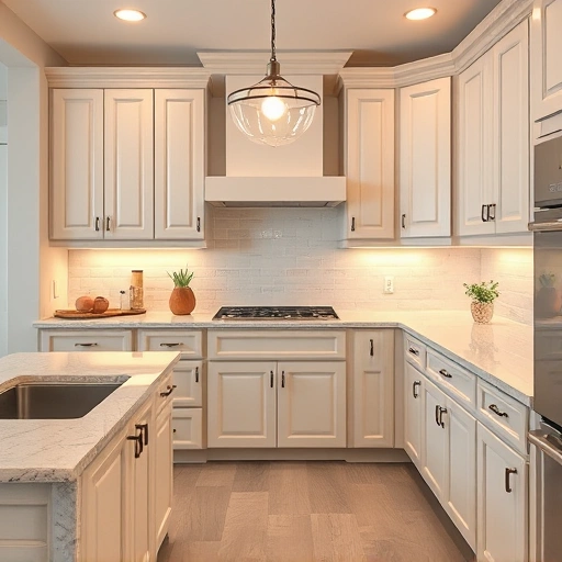 Elegant kitchen in Forney TX with painted cabinets, polished quartz countertops, and stylish decor.