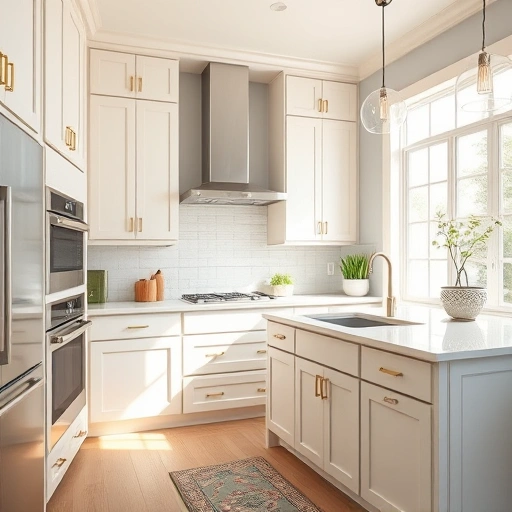 Cabinet painting transformation in a Caddo Mills kitchen with elegant hues and polished brass hardware.