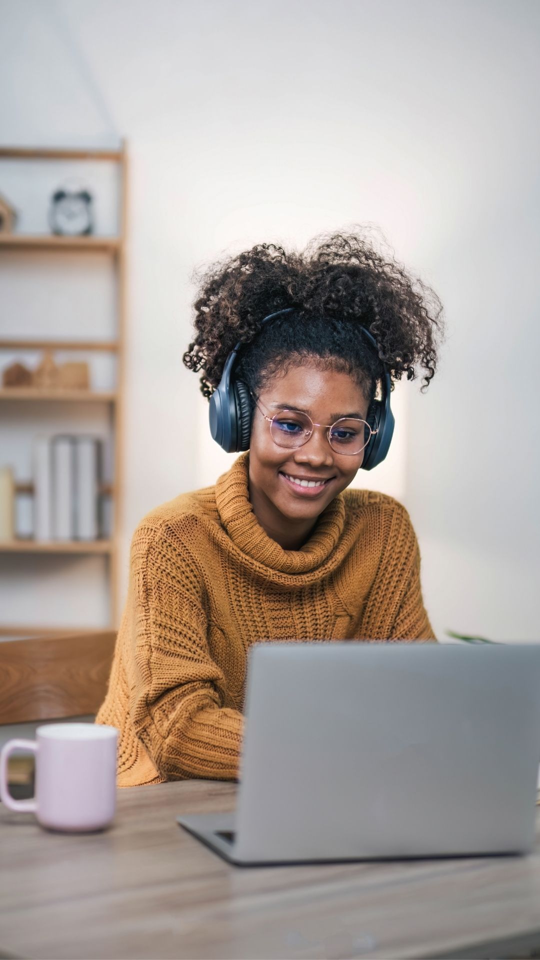 Woman smiling while practicing conversational Spanish