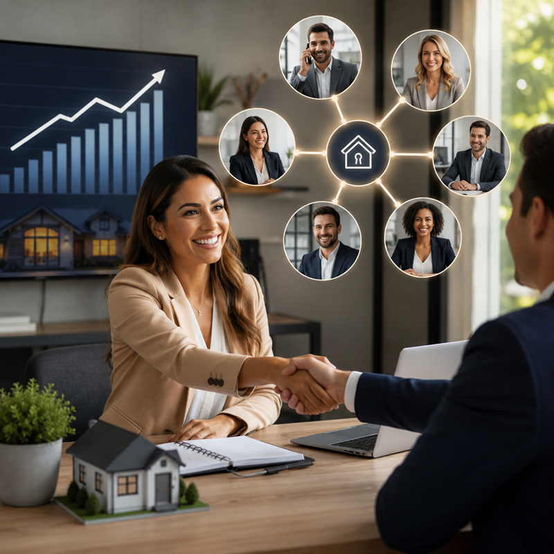Real estate professional operating online without storing, transporting, or managing inventory