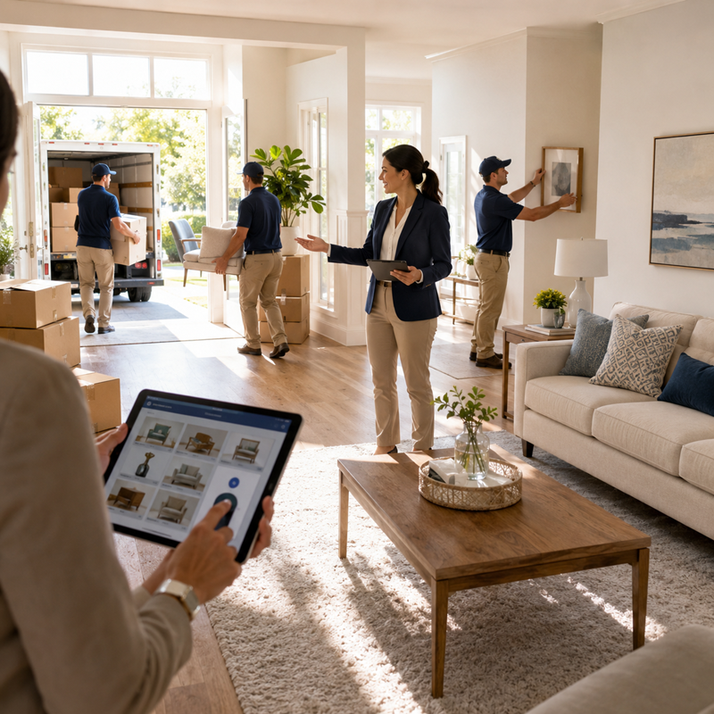 Organized property clearing process that reduces traffic, disruption, and liquidation time