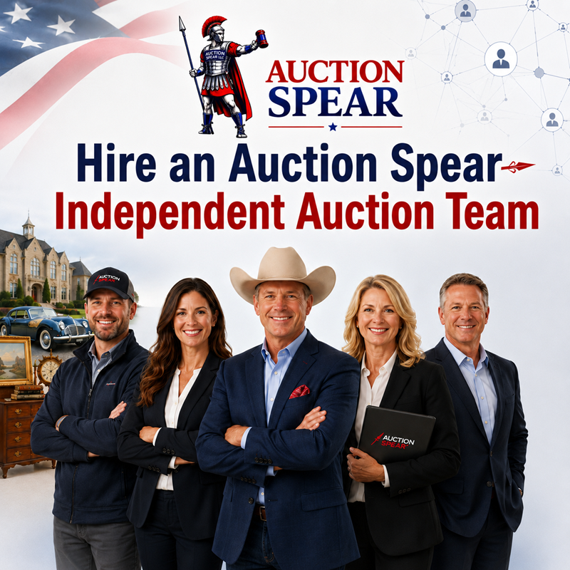 Auction Spear independent auction team directory illustration