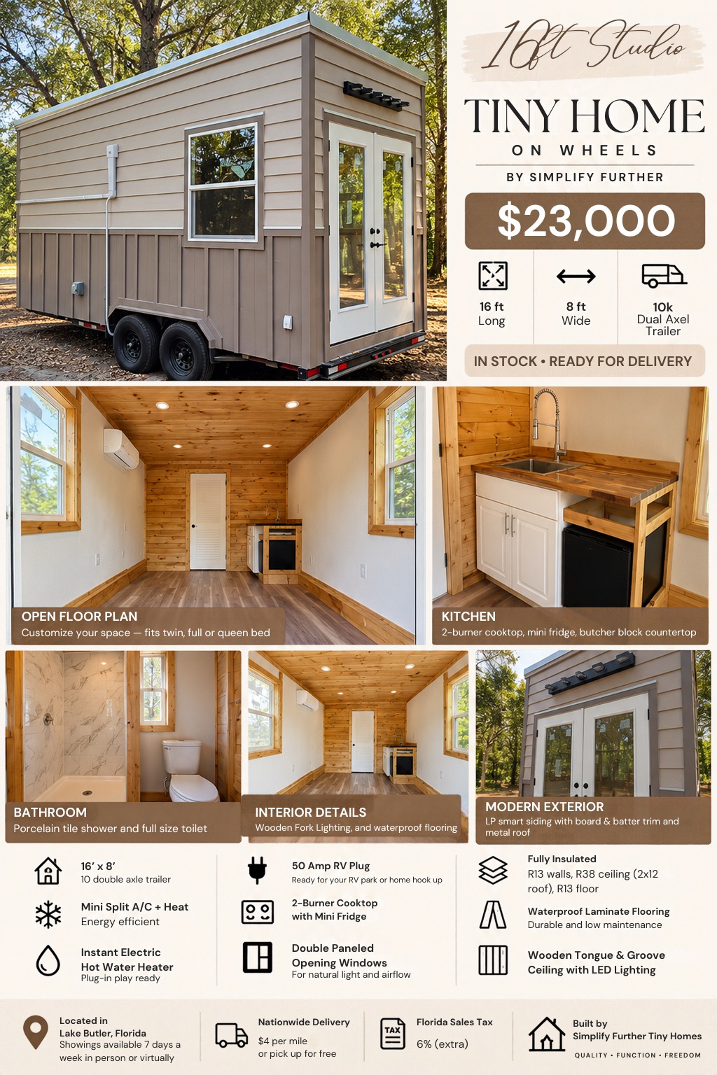 16ft Studio THOW — Simplify Further Tiny Homes