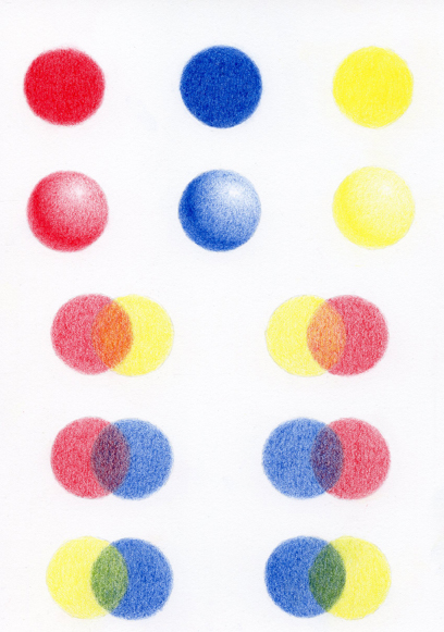 Circles with three primary colours