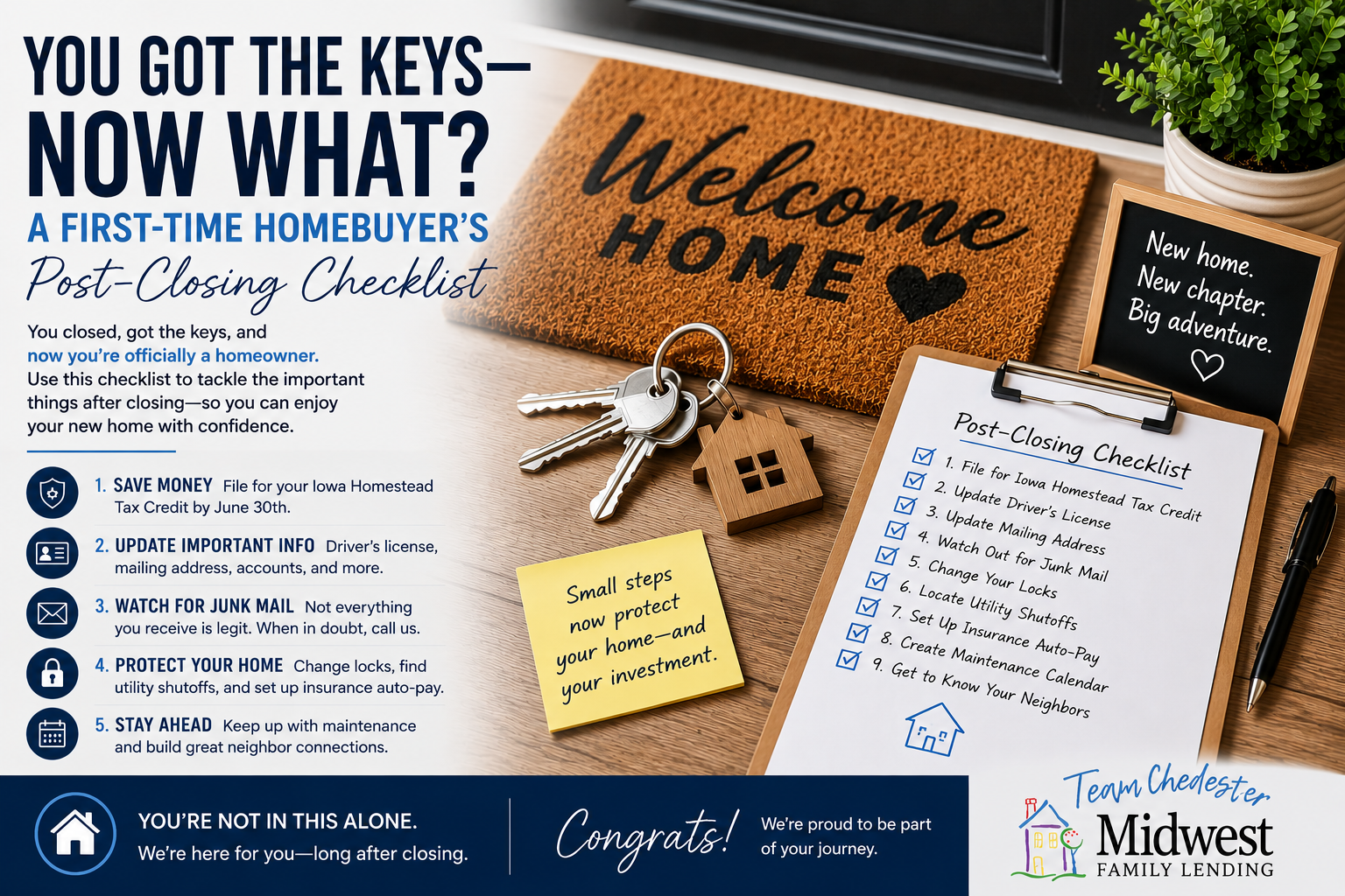 First-Time Homebuyer Checklist for Iowa | Team Chedester